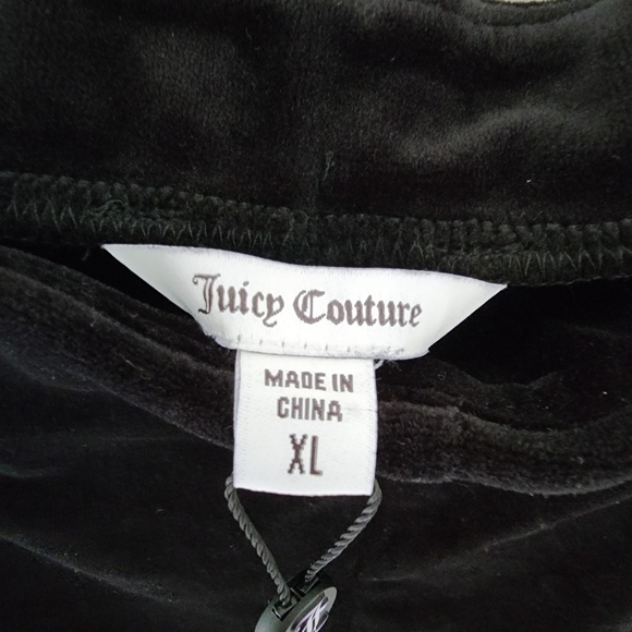 NWT JUICY COUTURE Big Bling Velour Biker Black Shorts XL - Picture 5 of 12